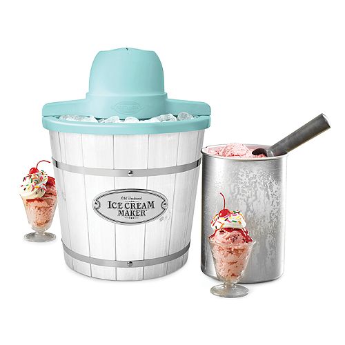 Nostalgia Electrics 4-qt. White Wood Ice Cream Maker