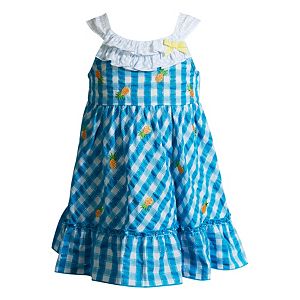 Baby Girl Youngland Pineapple Plaid Seersucker Dress