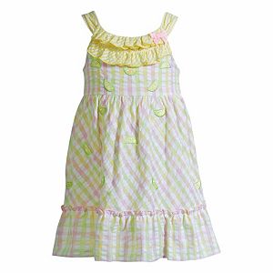 Baby Girl Youngland Plaid Lemon Seersucker Dress