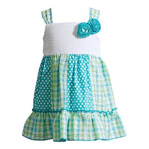 Baby Girl Youngland Print Ruffled Seersucker Dress