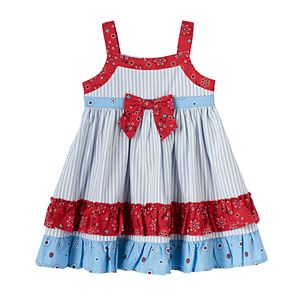Baby Girl Blueberi Boulevard Patriotic Tiered Ruffle Dress
