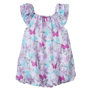 Baby Girl Blueberi Boulevard Butterfly Bubble-Hem Sunsuit