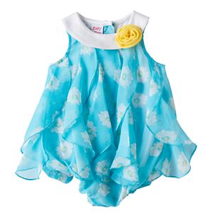 Baby Girl Blueberi Boulevard Floral Waterfall Chiffon Sunsuit