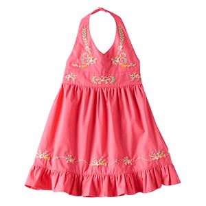 Baby Girl Blueberi Boulevard Embroidered Halter Sundress