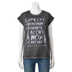 Juniors' Harry Potter Spells List Graphic Tee