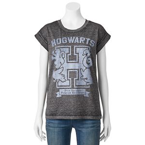 Juniors' Harry Potter Hogwarts Burnout Graphic Tee