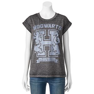 Juniors' Harry Potter Hogwarts Burnout Graphic Tee