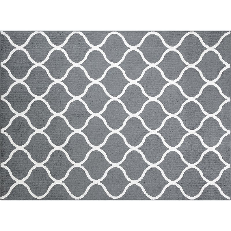 Maples Rugs Rebecca Transitional Geometric Washable Accent Rug for Indoor  1 8  x 2 10   Gray
