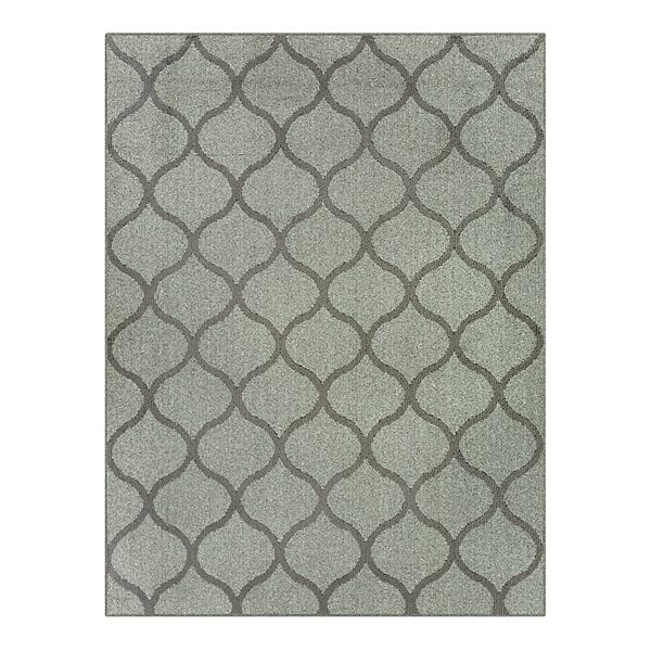 Maples Rugs - A - Rebecca Geometric Washable Indoor Runner Rugs, 1'9 x 5', Silver