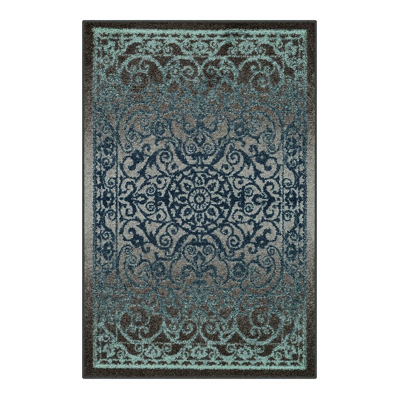 Maples Rugs Pelham Medallion Area Rug for Indoor  20 X34 in Dark Gray/Blue