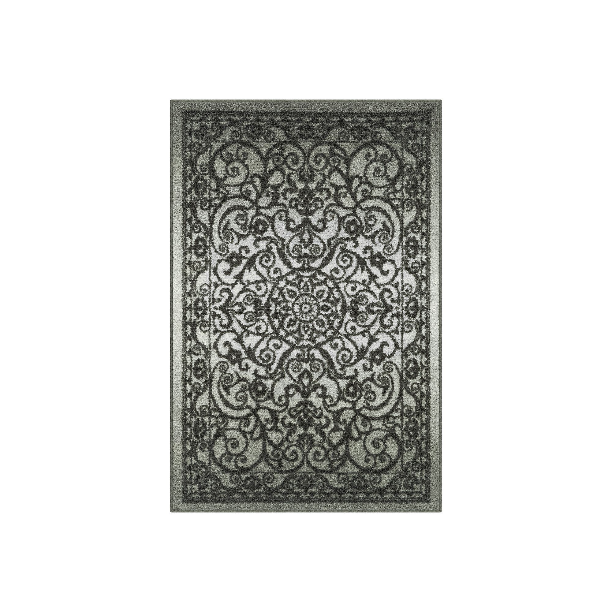 Maples Calista Area and Washable Throw Rug, Gray Tonal