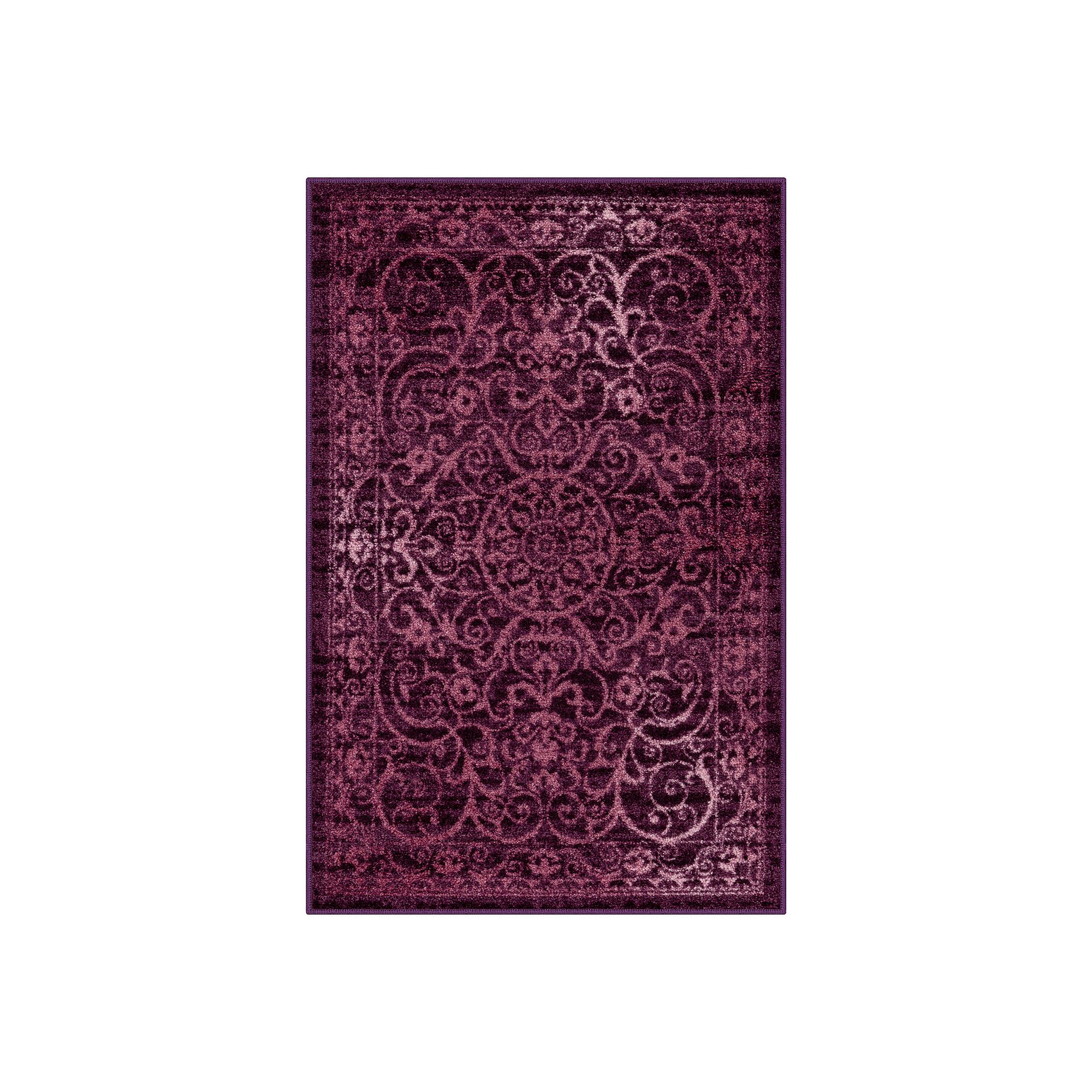 Maples Calista Area and Washable Throw Rug, Wineberry