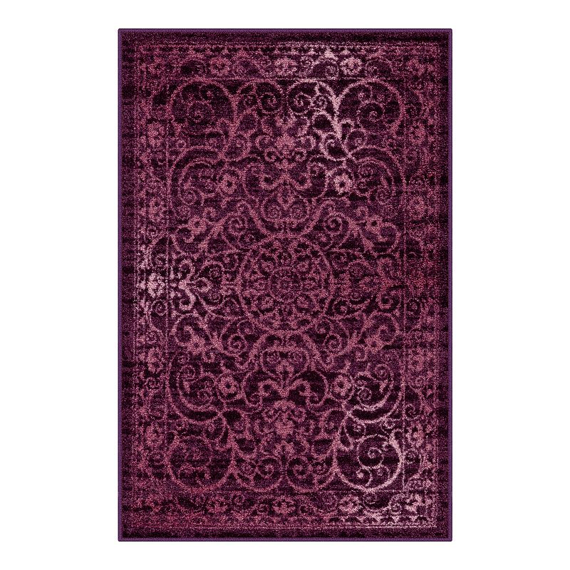 Maples Rugs India Medallion Textured Purple Indoor Entryway Area Rug  2 6 x3 10
