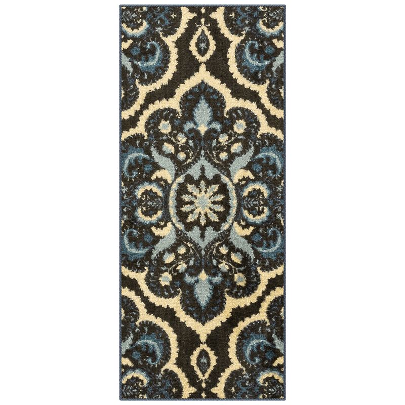 Maples Rugs Traditional Roxanne Medallion Persian Blue Indoor Accent Rug  1 8 x2 10