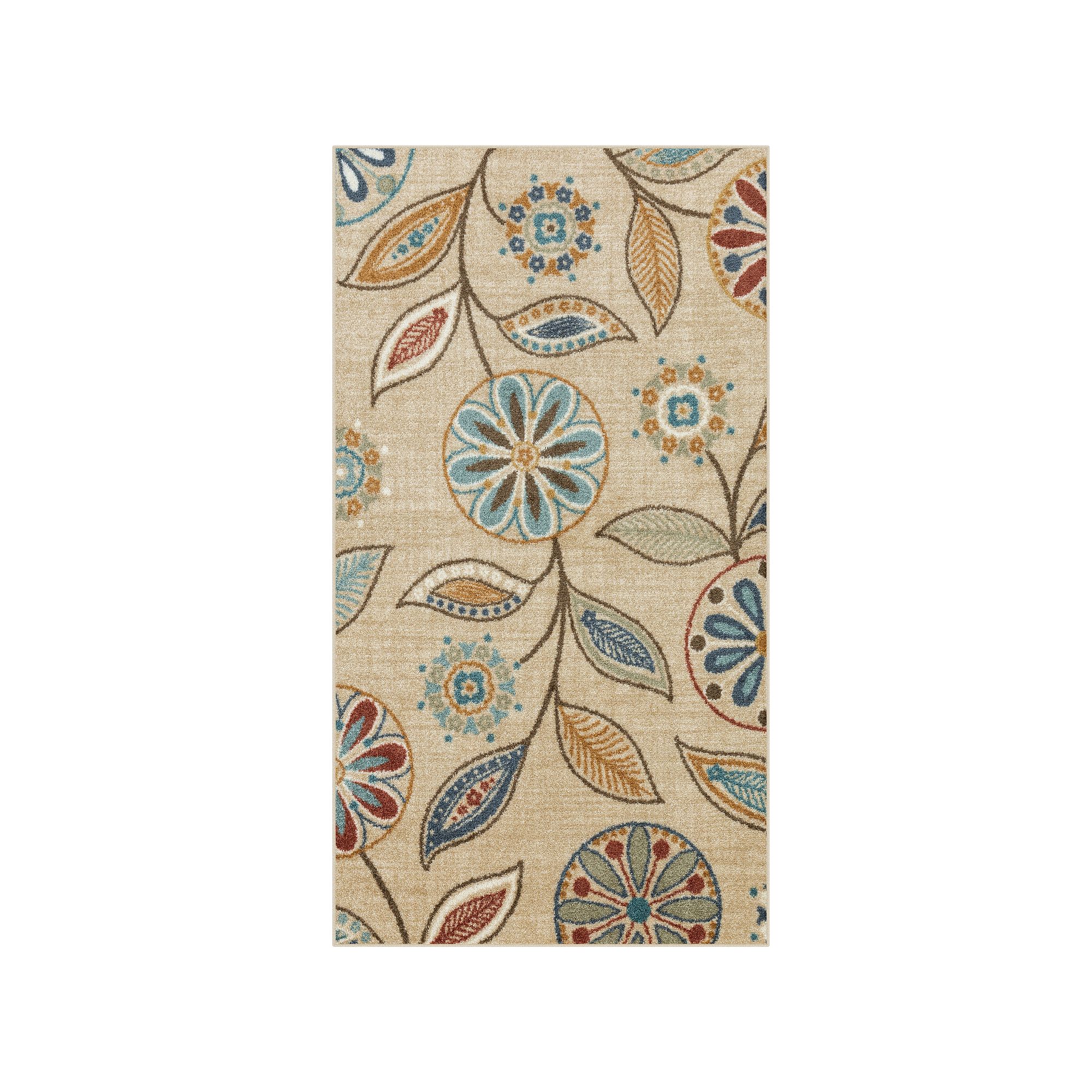 Maples Aretha Area and Washable Throw Rug, Beige