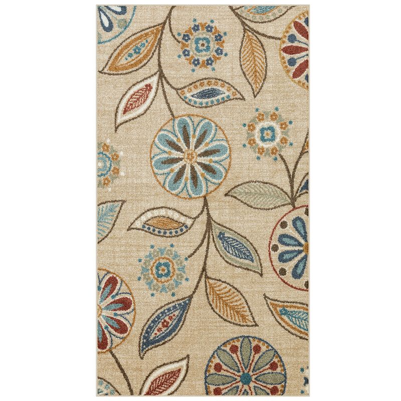 Maples Rugs Traditional Minerva Beige Multi Floral Indoor Accent Rug   size 30 X46 in 