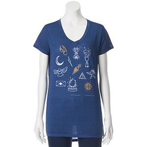 Juniors' Harry Potter Magic Symbols High-Low Graphic Tee