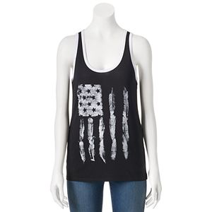 Juniors' THE PRINT SHOP Patriotic Flag Graphic Tank