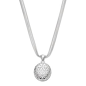 Napier Textured Flower Round Pendant Necklace