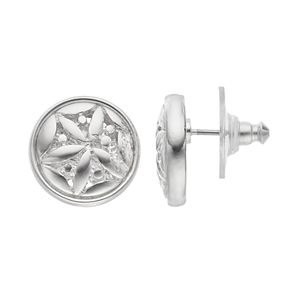 Napier Textured Circle Nickel Free Drop Earrings