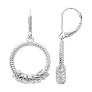 Napier Textured Hoop Nickel Free Drop Earrings