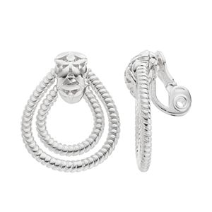 Napier Textured Nickel Free  Doorknocker Earrings