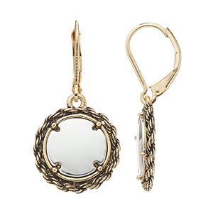 Dana Buchman Two Tone Rope Disc Nickel Free Drop Earrings