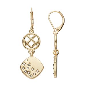 Dana Buchman Woven Disc & Studded Square Nickel Free Drop Earrings