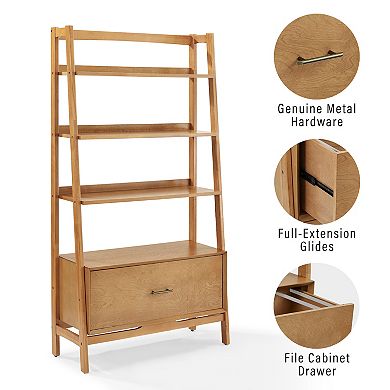 Crosley Landon Small 4-Shelf Ladder Bookshelf
