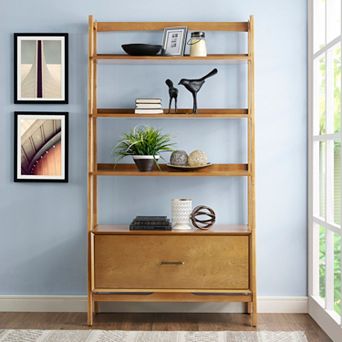 Crosley Landon Small 4-Shelf Ladder Bookshelf