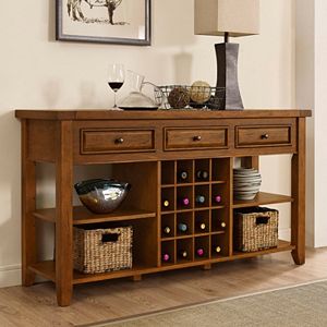 Crosley Furniture Sienna Wine Rack Console Table