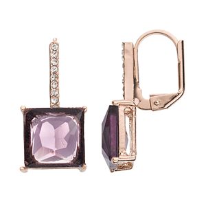 Jennifer Lopez Simulated Crystal Square Drop Earrings