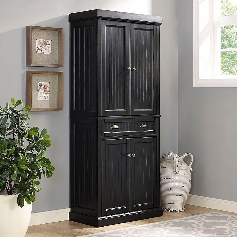 Crosley Furniture Seaside Pantry Storage Cabinet, Black