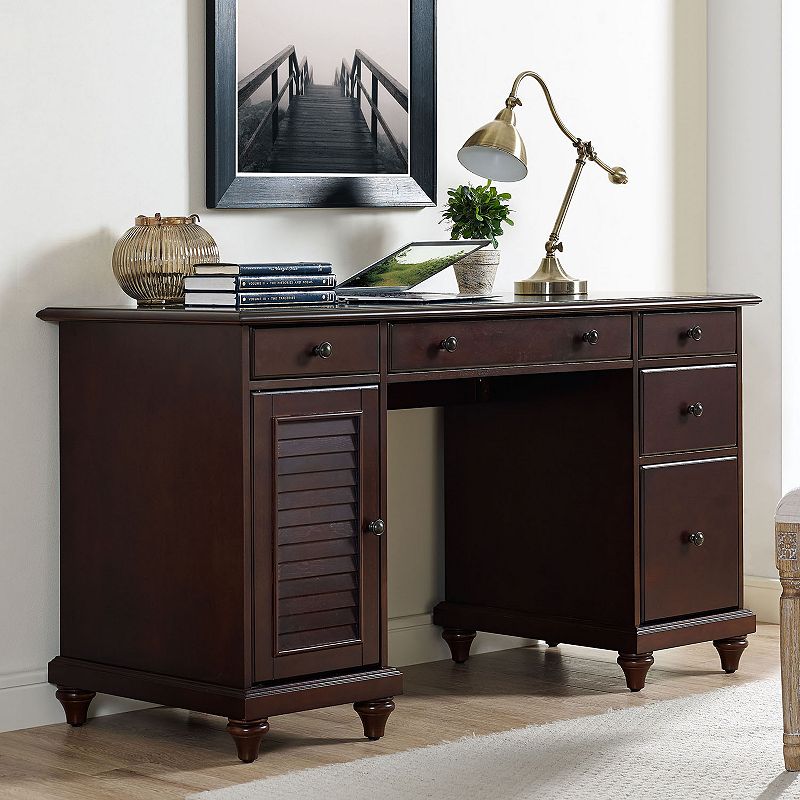 Crosley Furniture Palmetto Storage Desk, Brown