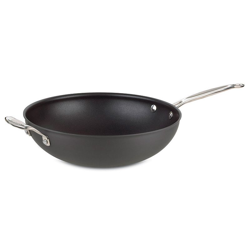 cuisinart chef s classic non-stick hard anodized 12.5  stir fry with cover & helper