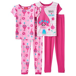 Girls 4-10 DreamWorks Trolls Poppy 4-pc. Tees & Bottoms Pajama Set
