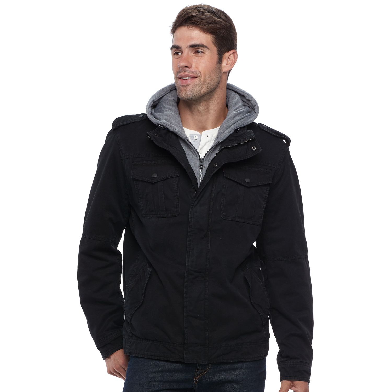 men's levi's hooded trucker jacket