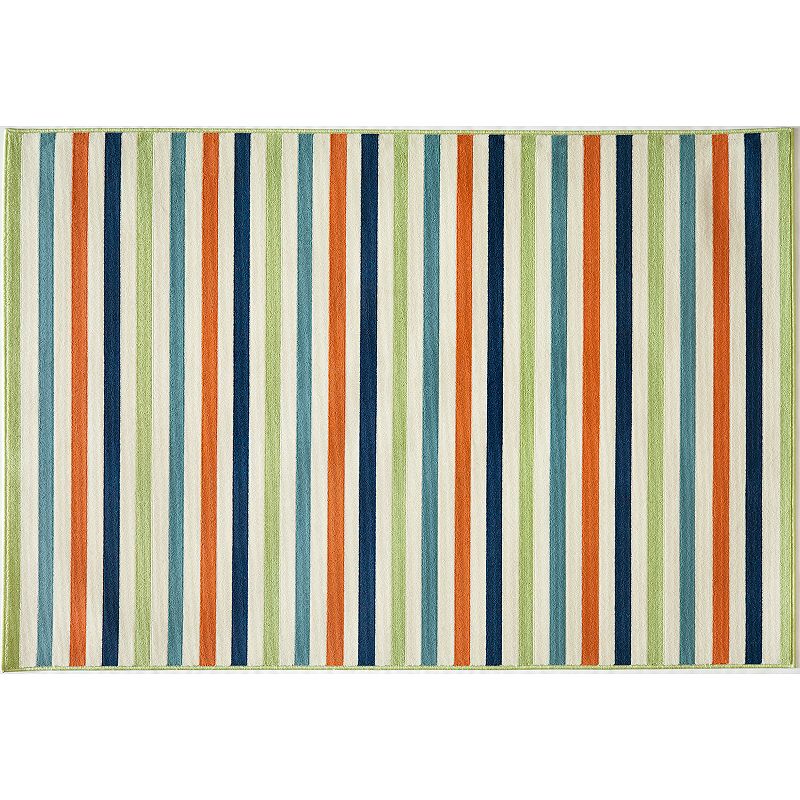 Momeni Baja Striped Indoor Outdoor Rug, Multicolor, 5X8 Ft