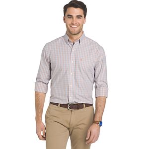 Men's IZOD Essential Regular-Fit Checked Button-Down Shirt