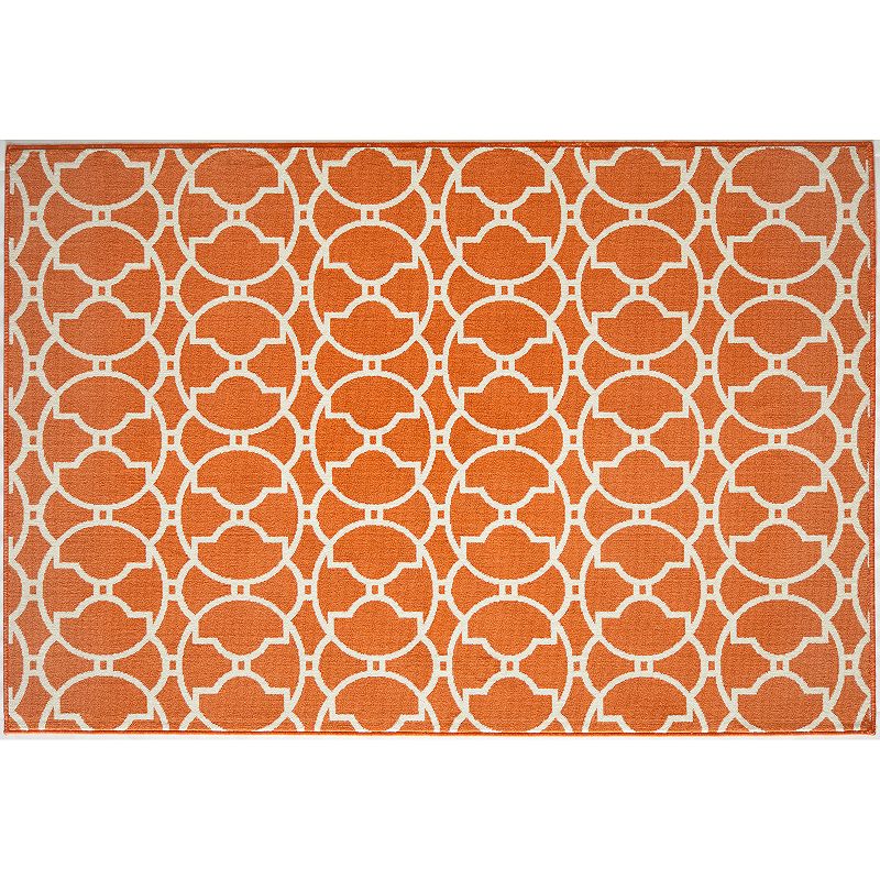 Momeni Baja Geometric II Indoor Outdoor Rug, Brt Orange, 8X11 Ft