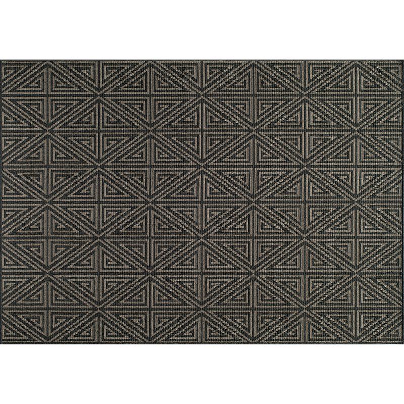 Momeni Baja Diamond Geometric Indoor Outdoor Rug, Dark Grey, 8X11 Ft