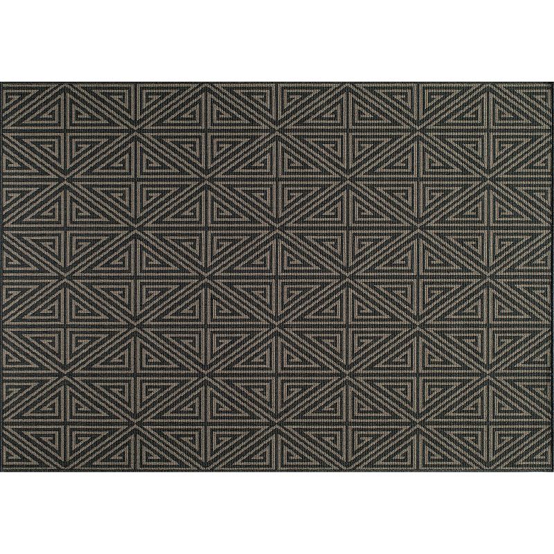 Momeni Baja Diamond Geometric Indoor Outdoor Rug, Dark Grey, 8X11 Ft