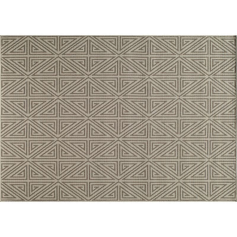 Momeni Baja Diamond Geometric Indoor Outdoor Rug, Dark Beige, 6.5X9.5 Ft