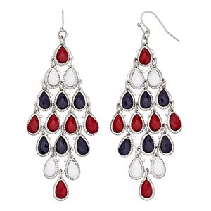 Red, White & Blue Teardrop Kite Earrings
