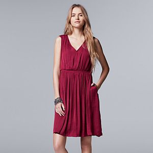 Women's Simply Vera Vera Wang V-Neck Smocked Dress