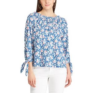 Petite Chaps Floral Smocked Peasant Top