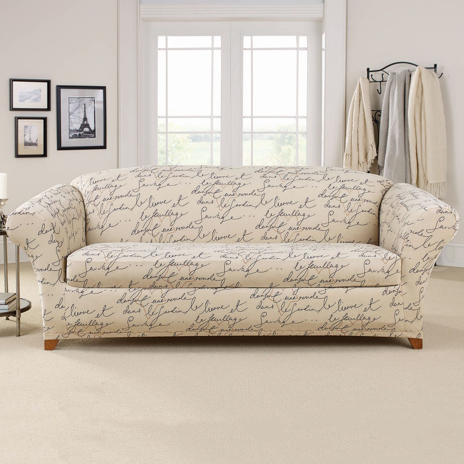 Sure Fit Soft Suede Woven Futon Slipcover, Taupe