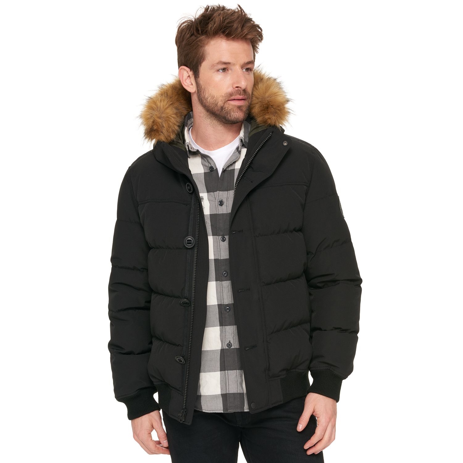 levi's men's shorty snorkel quilted hoody bomber