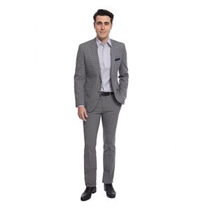 Men's Nick Dunn Modern-Fit Windowpane Unhemmed Suit