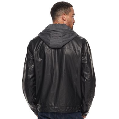 Men's Levi's® Sherpa-Lined Faux-Leather Hooded Trucker Jacket